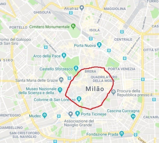 Mapa de Milão